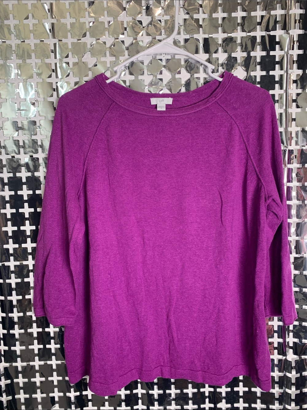 J. Jill Purple Scoop Neck Raglan Pullover